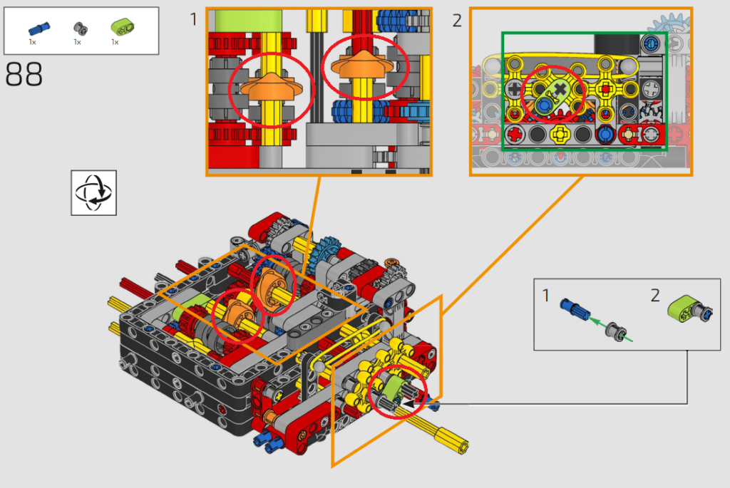 LEGO Technic 42143 Ferrari Daytona SP3 building instruction Step 88
